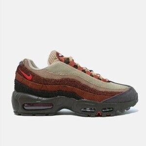Nike Air Max 95 low-top sneakers Size 10 (BROWN BASALT | UNIVERSITY RED)